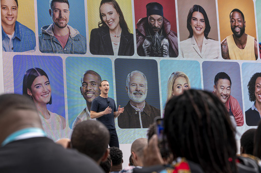 Meta CEO Mark Zuckerberg announcing celebrity AI personas at 2023 Meta Connect