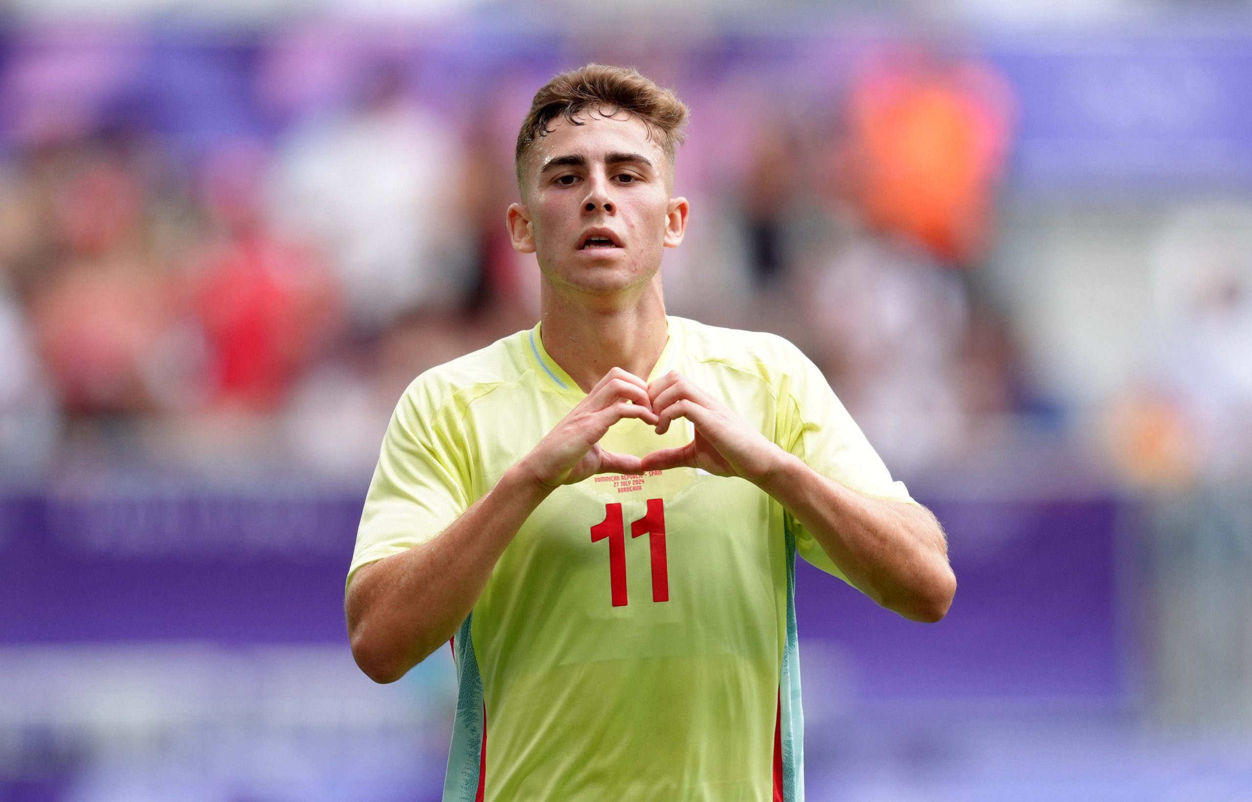 Fermin Lopez of Team Spain celebrates