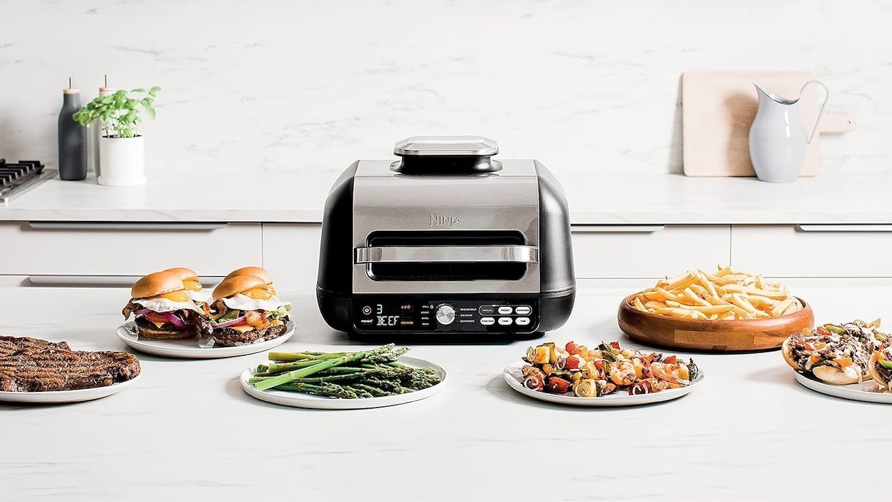 Ninja Foodie grill sitting on a countertop