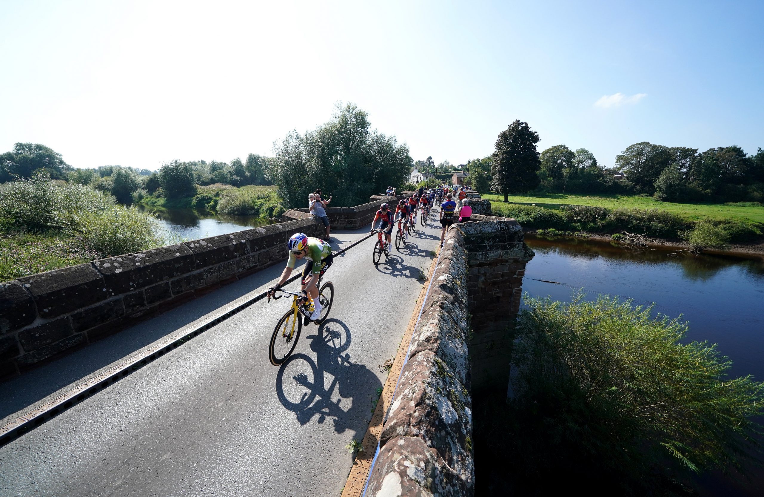 Wout van Aert of Team Jumbo-Visma in the peloton group