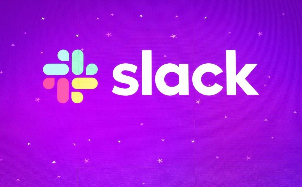 Slack logo against purple background