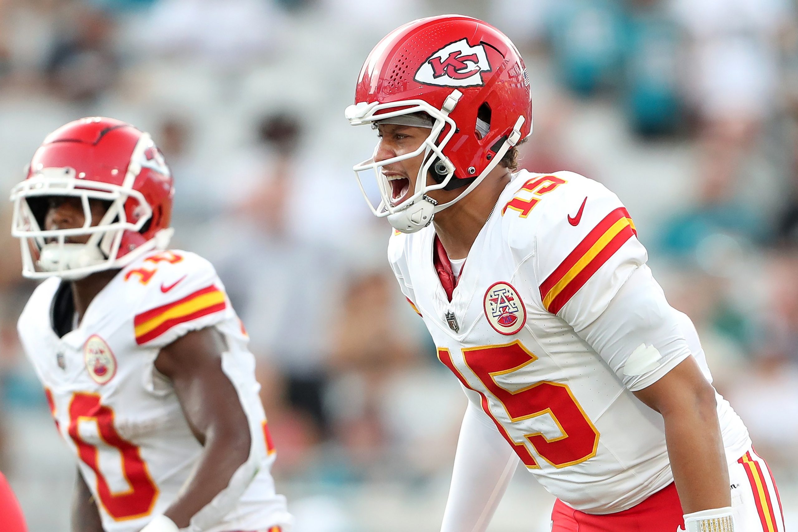 Patrick Mahomes of the Kansas City Chiefs ready for action