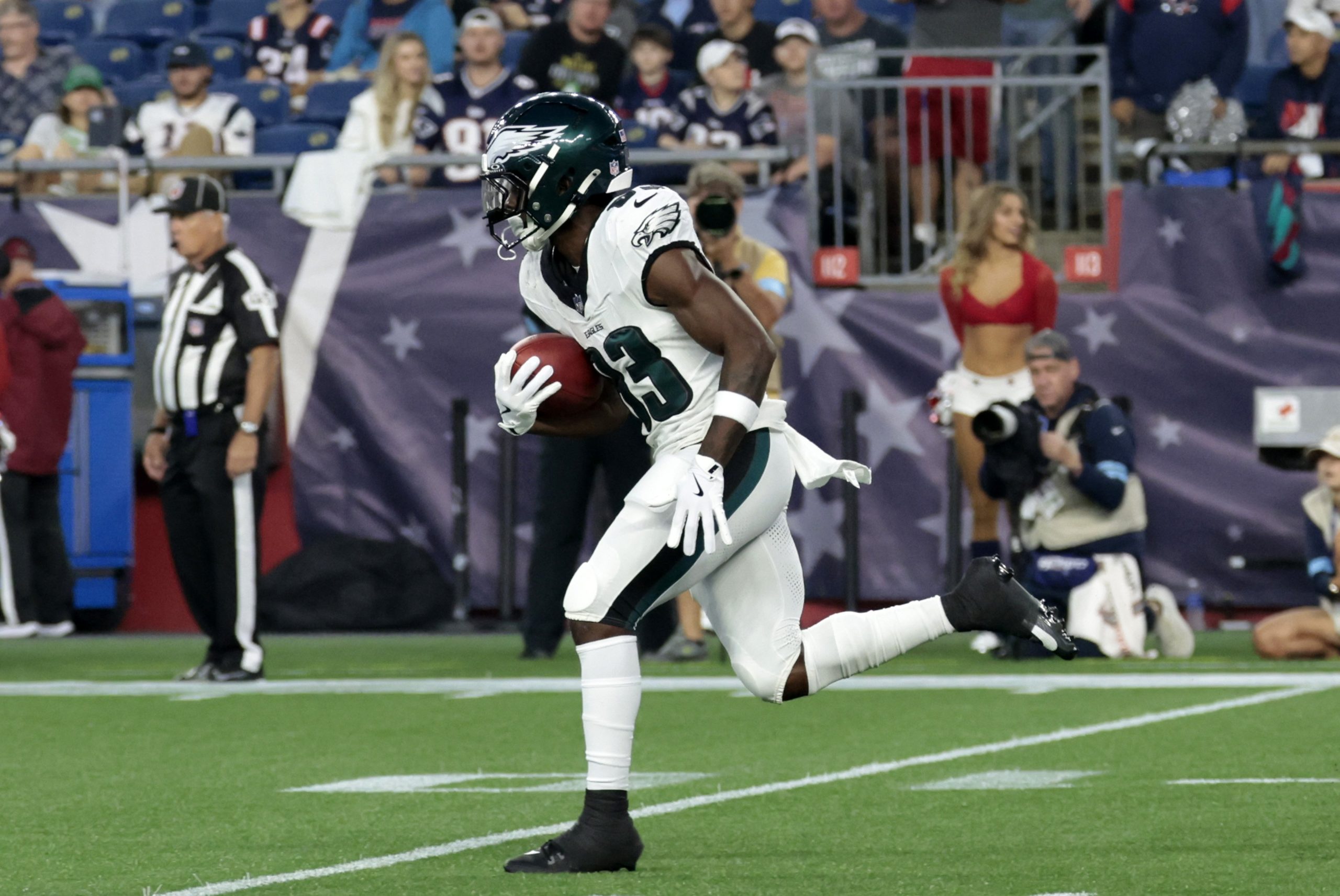 hiladelphia Eagles wide receiver John Ross returns a kick