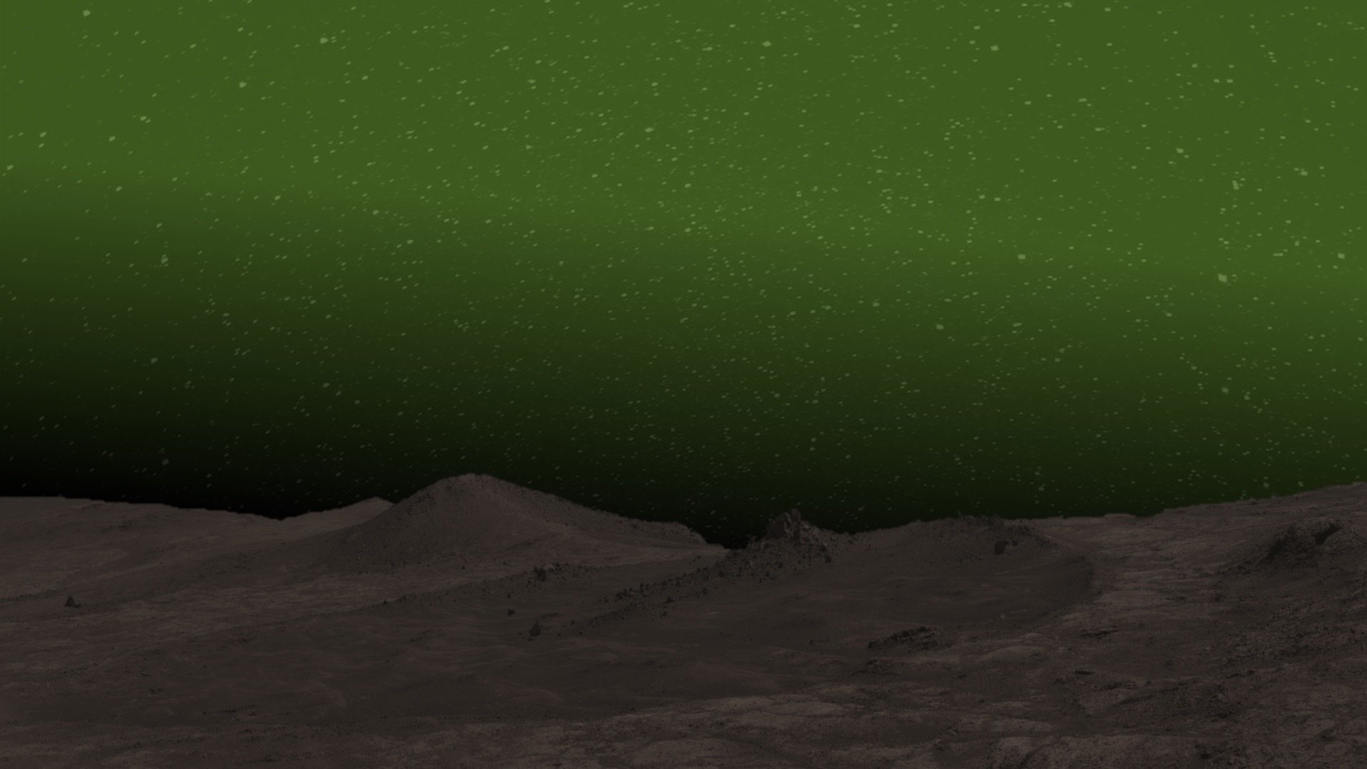 Skies glowing green over Mars