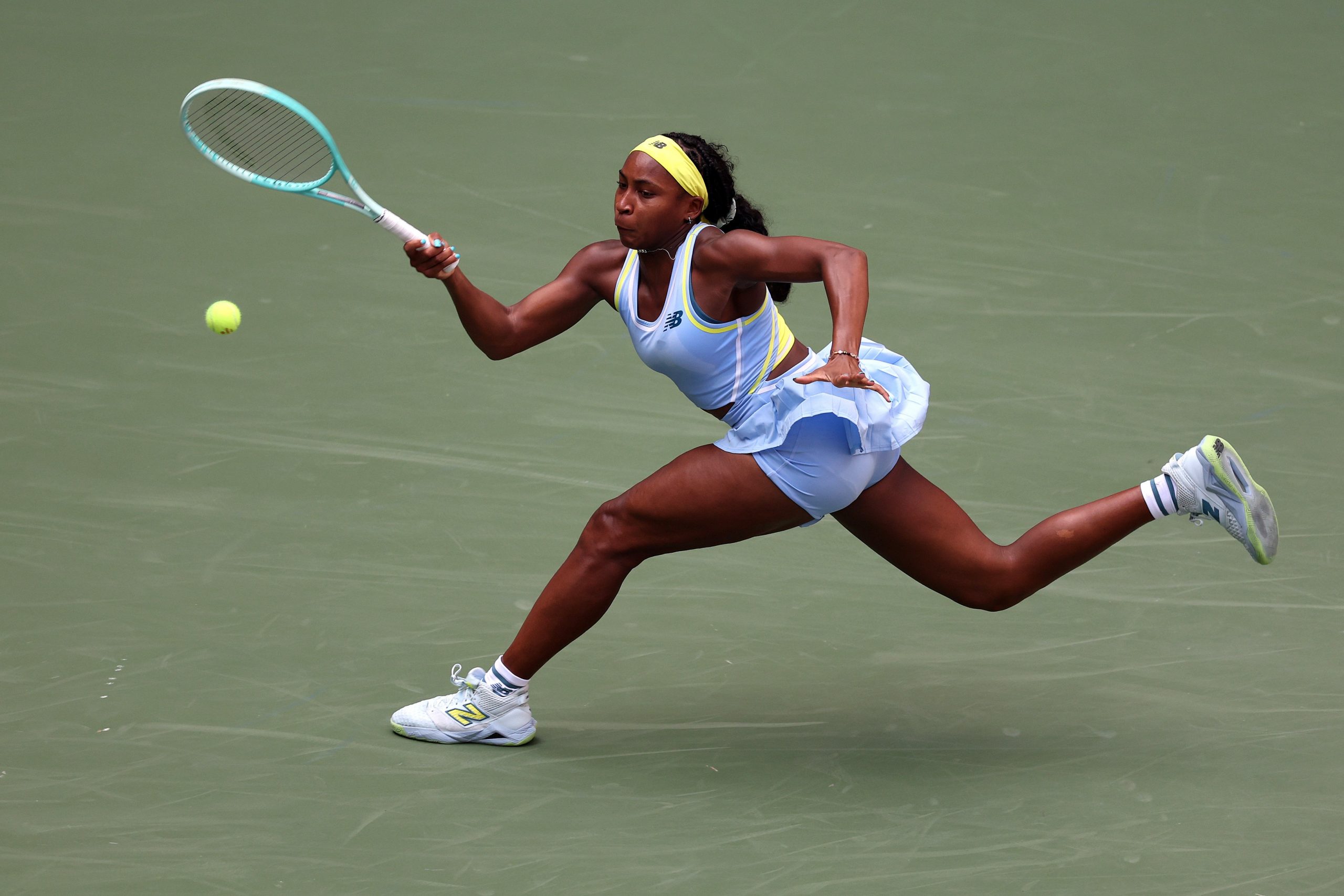 Coco Gauff of the United States returns