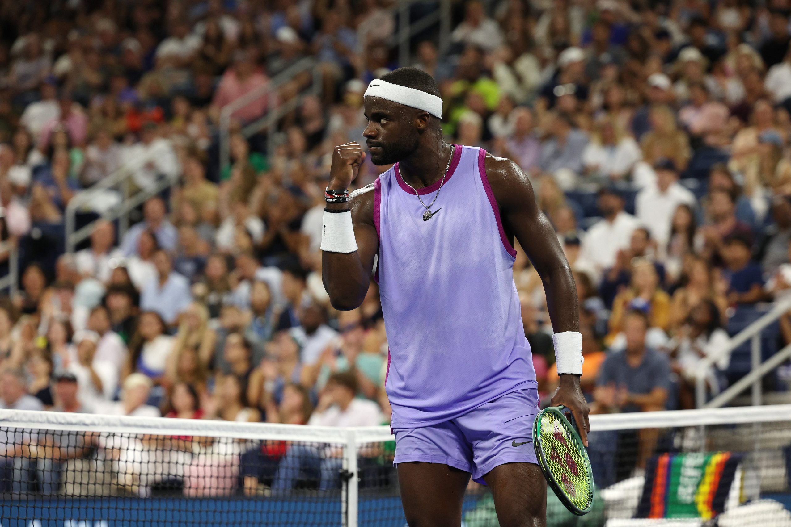 Frances Tiafoe of the United States reacts