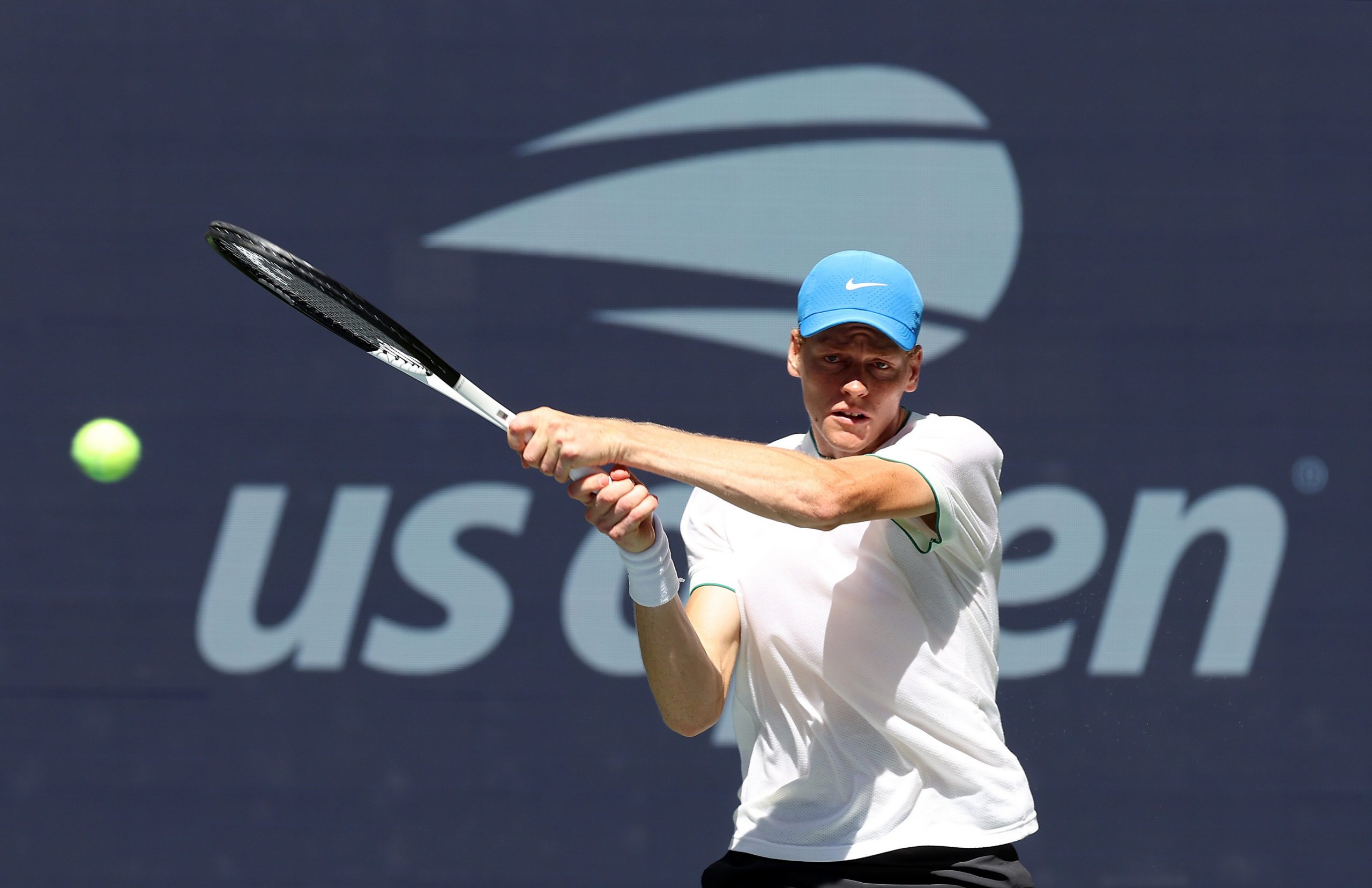 Jannik Sinner of Italy practices