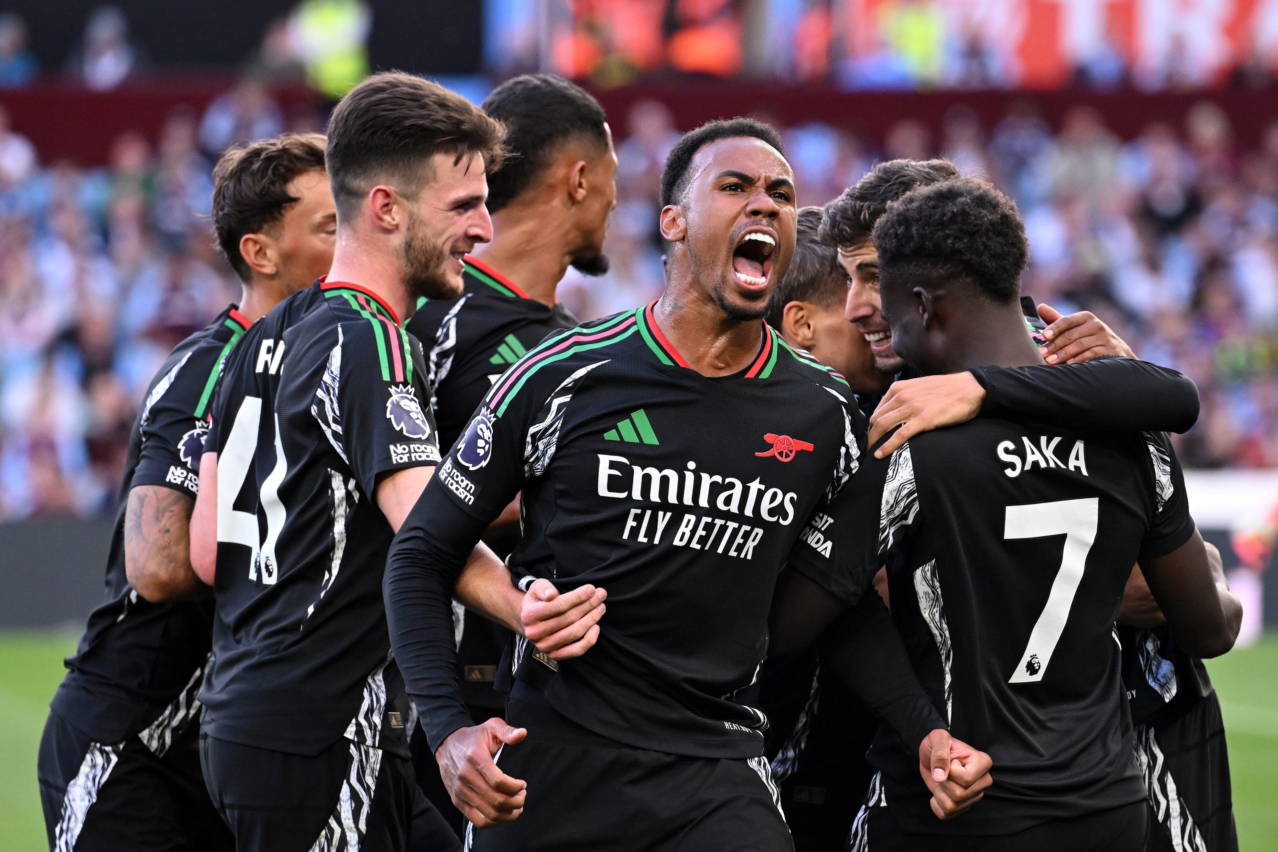 Gabriel of Arsenal celebrates