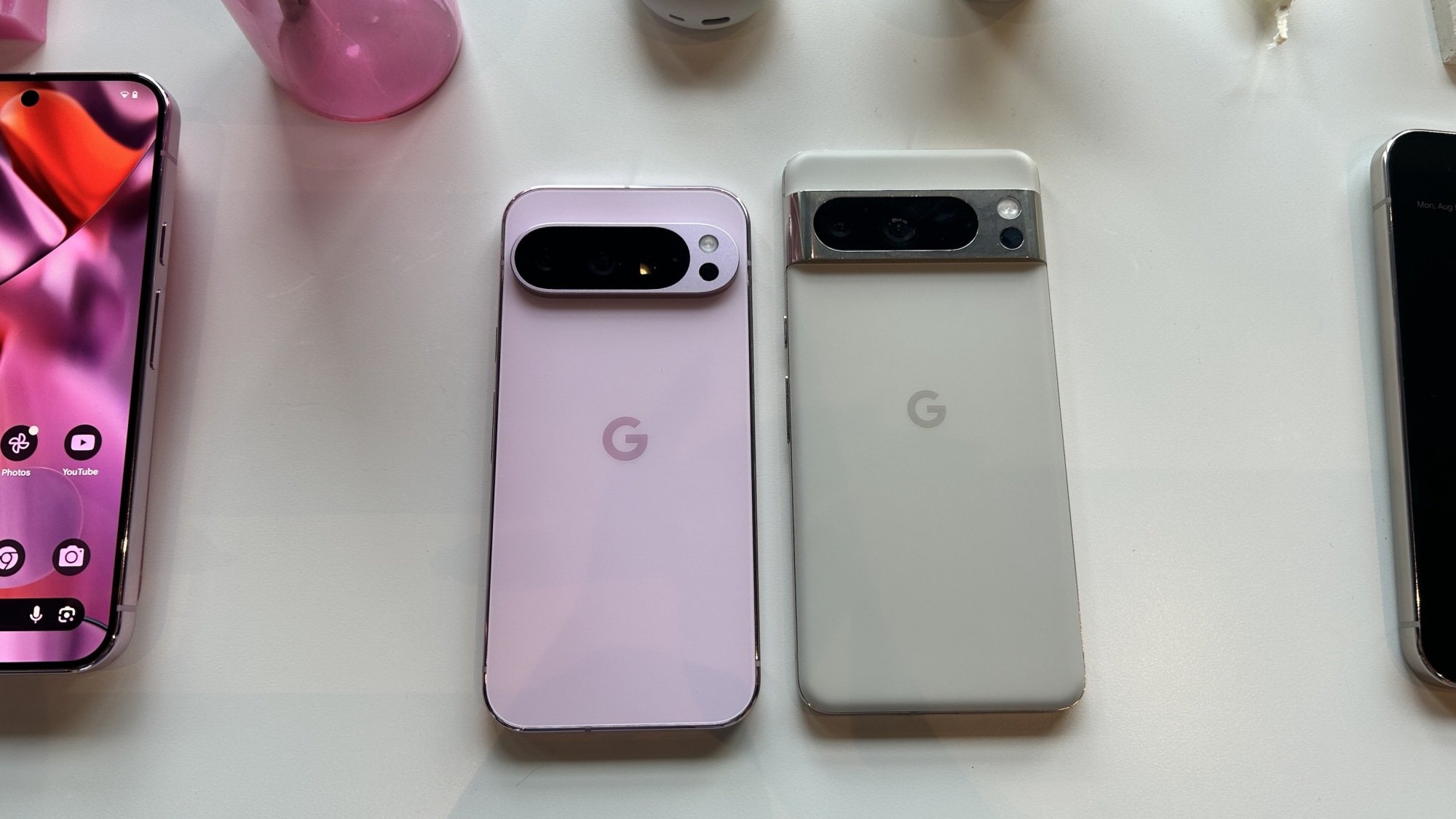 Google Pixel 9 Pro next to Pixel 9 Pro XL