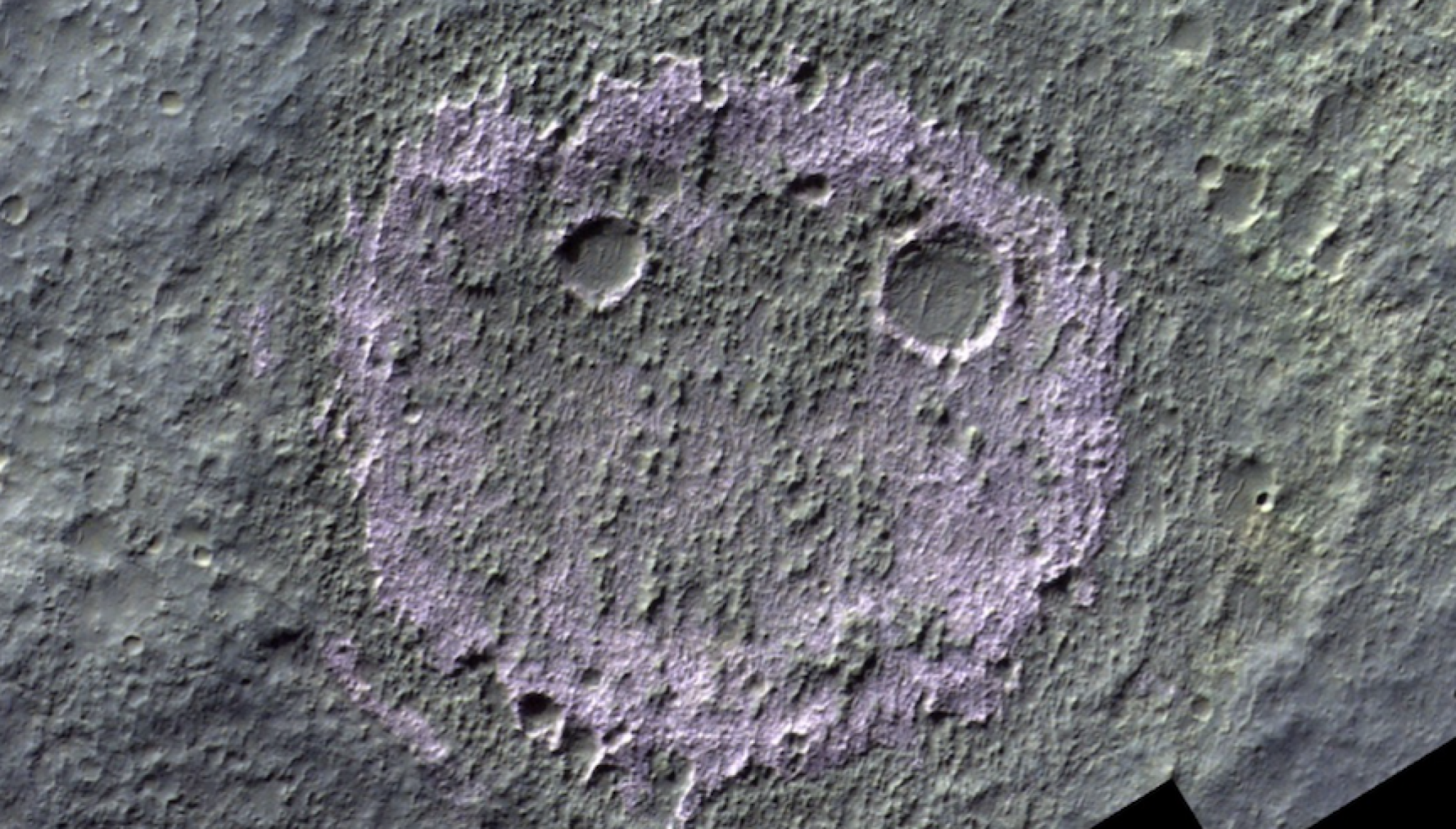 A "smiley face"-like deposit of salts on Mars' surface.