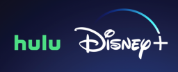 Hulu and Disney logos side by side on navy blue background