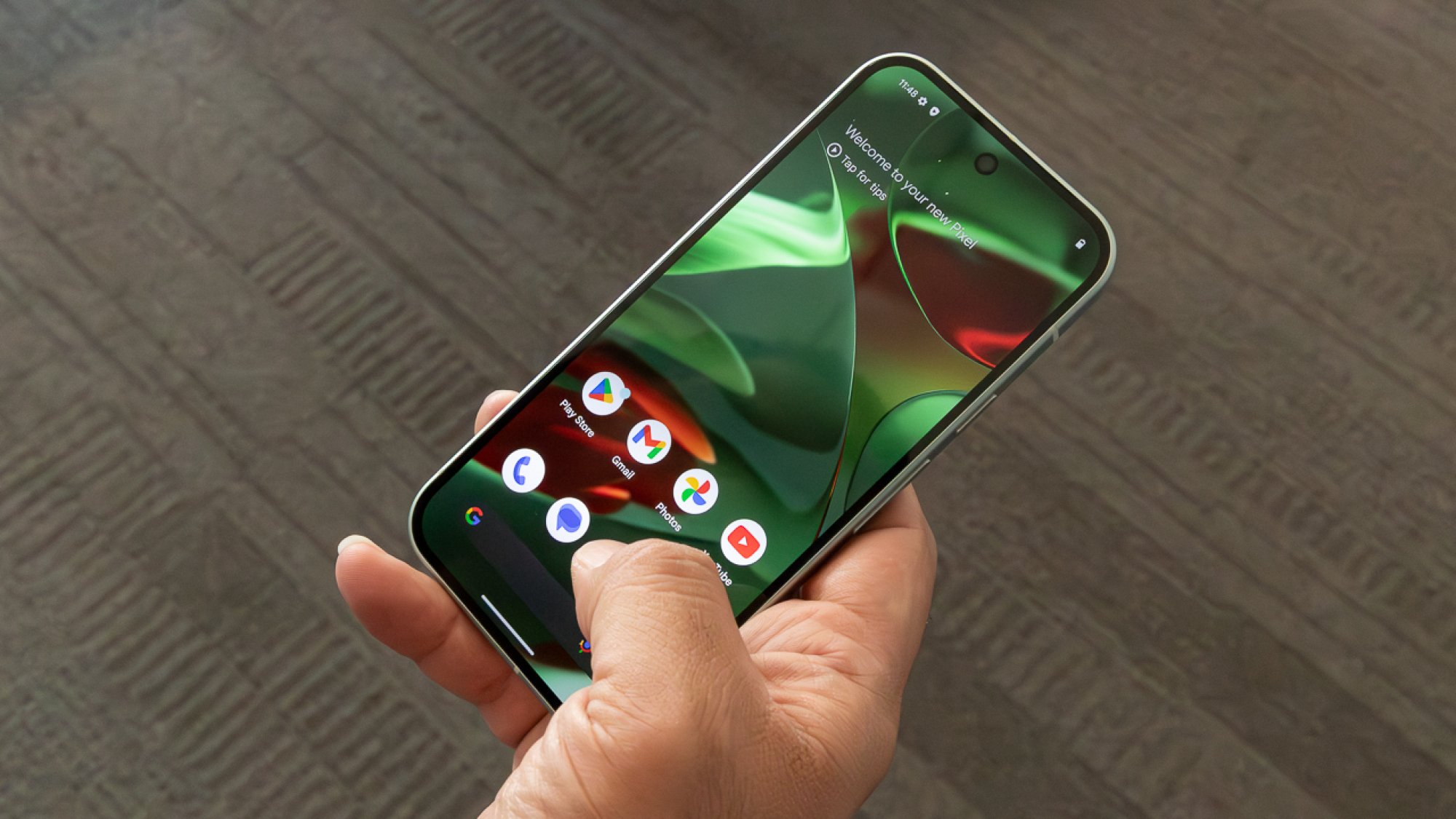 Google Pixel 9 in person's hand