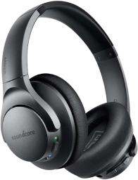 a pair of anker soundcore headphones in black