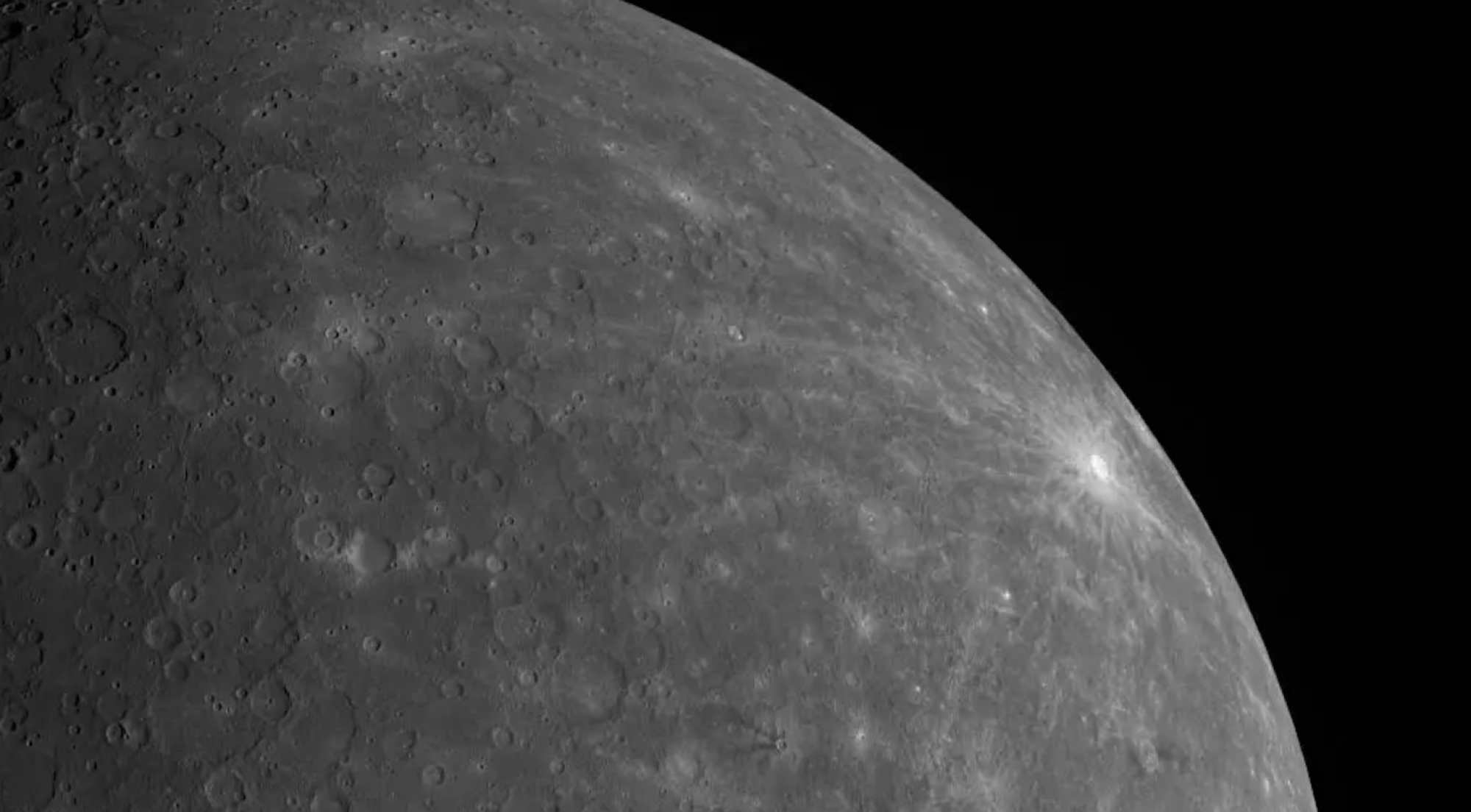 Mercury's southern hemisphere, as captured by NASA's MESSENGER spacecraft.