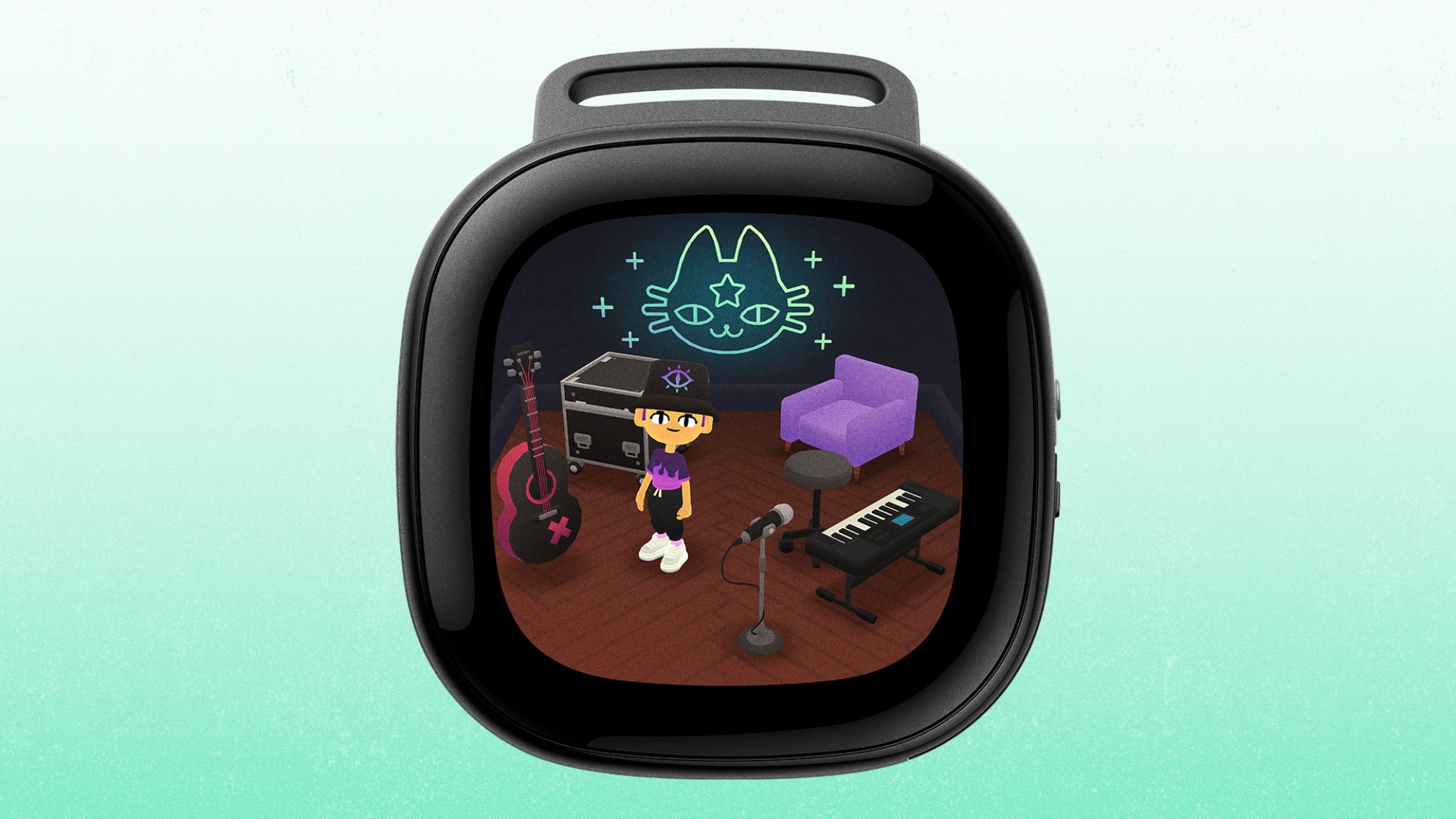 Eejie character on the Fitbit Ace LTE. 