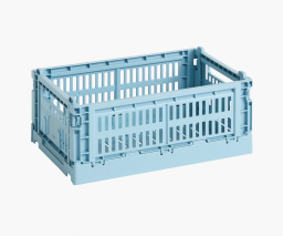 A blue HAY crate.