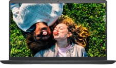 Dell Inspiron 15 3520 laptop with image on screen of two girls laying on grass