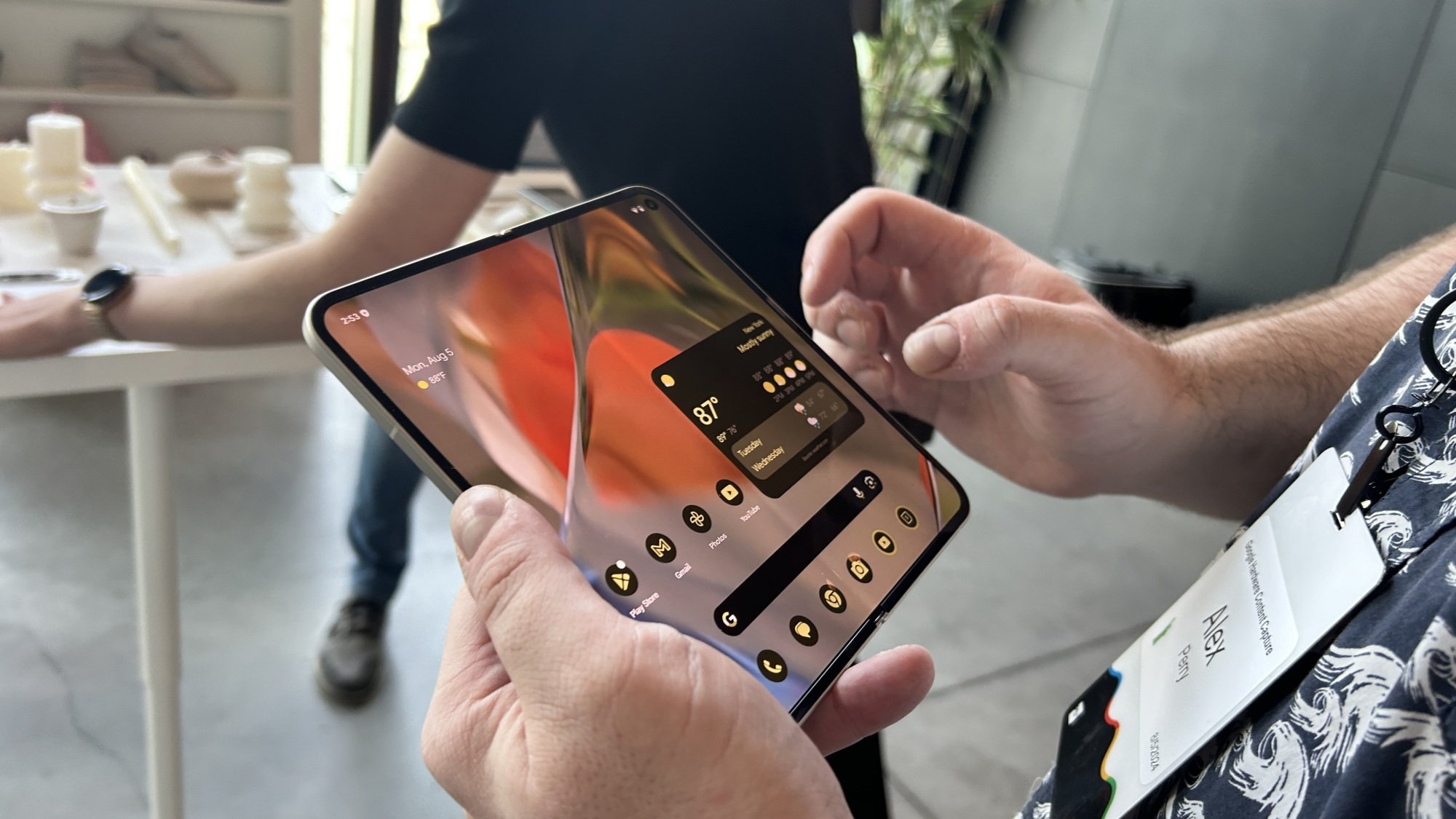 Man holding Google Pixel 9 Pro Fold