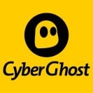 A yellow CyberGhost logo