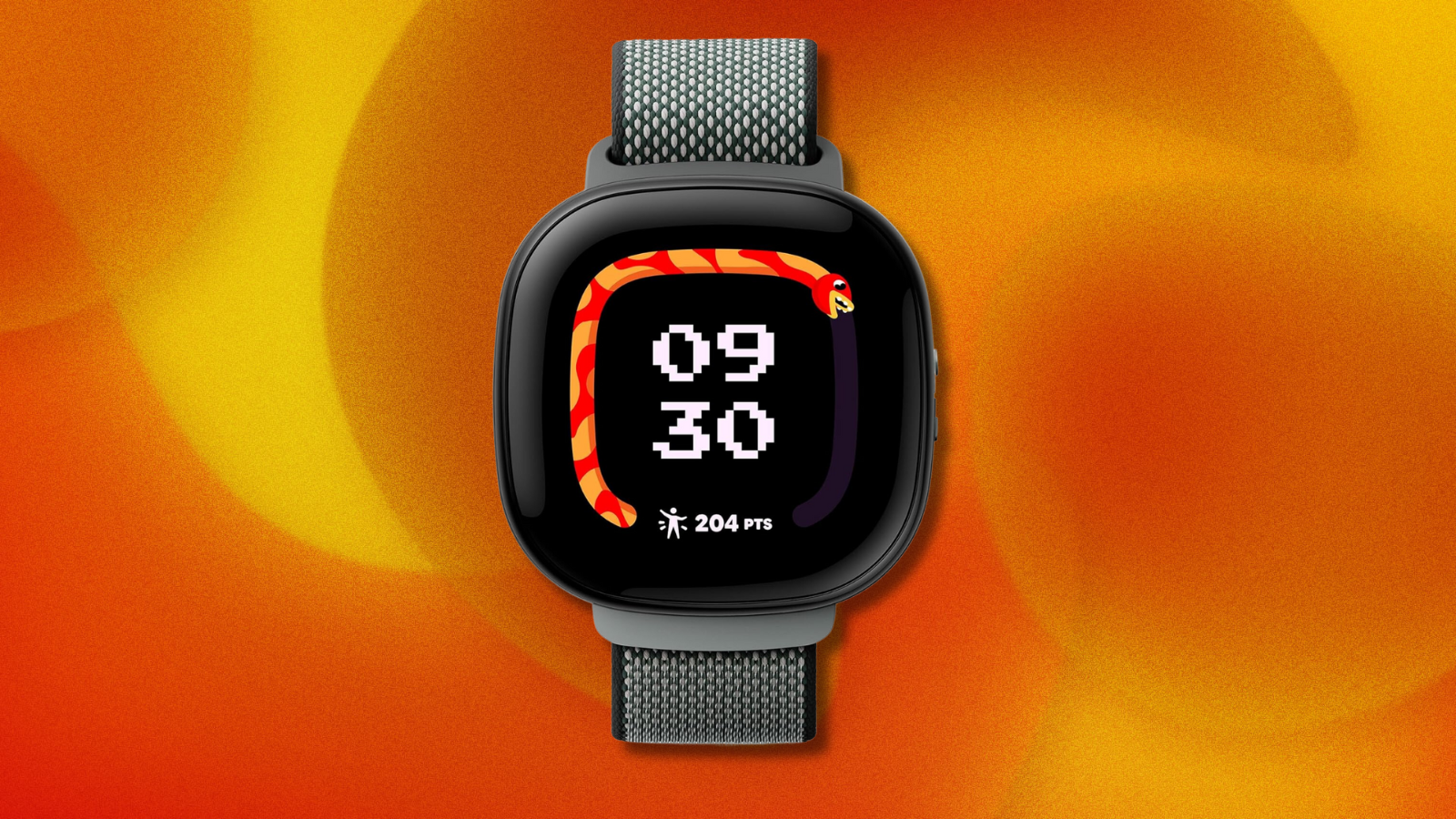 Fitbit Google Ace on orange and red background