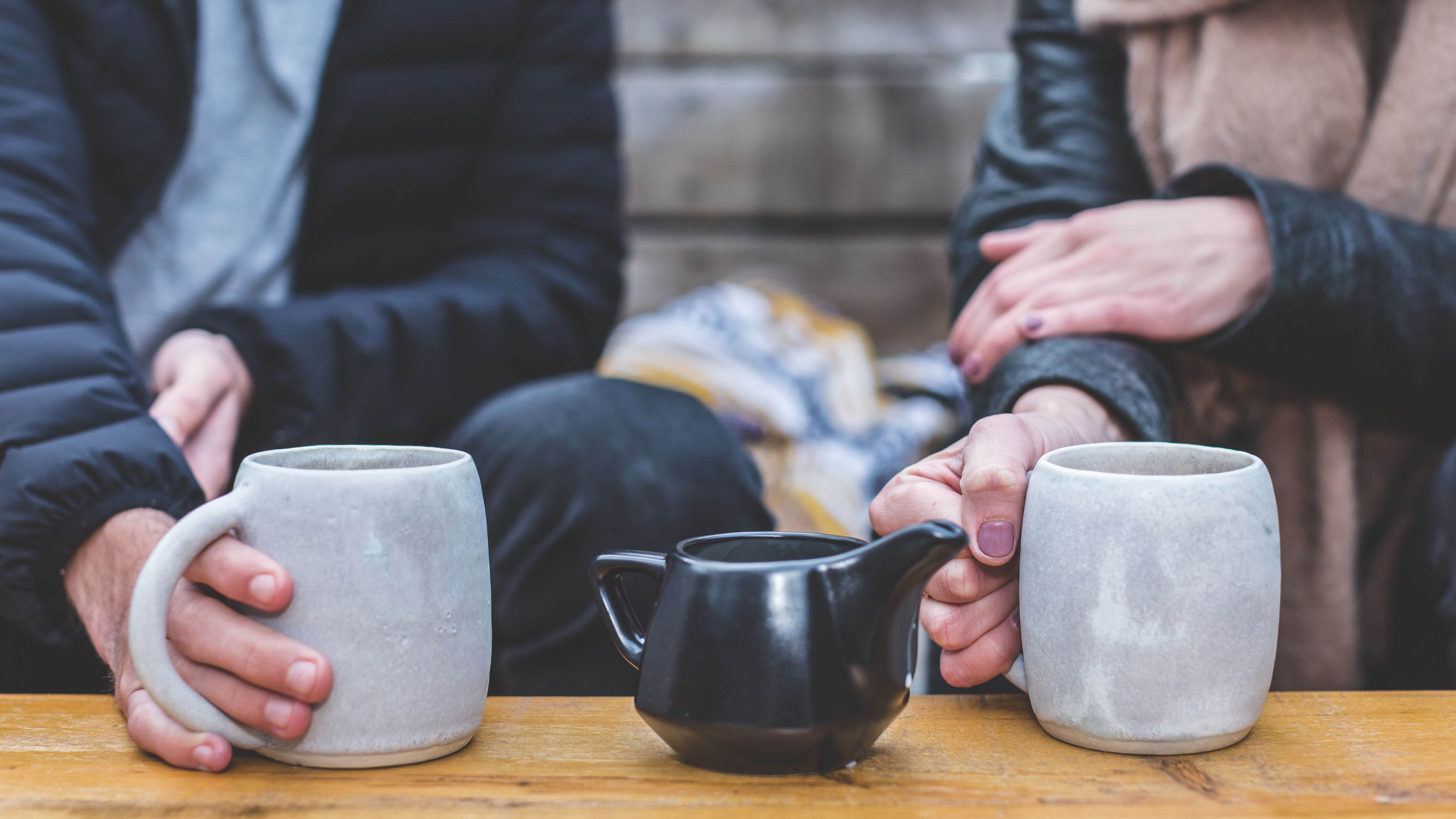 Mugs on table