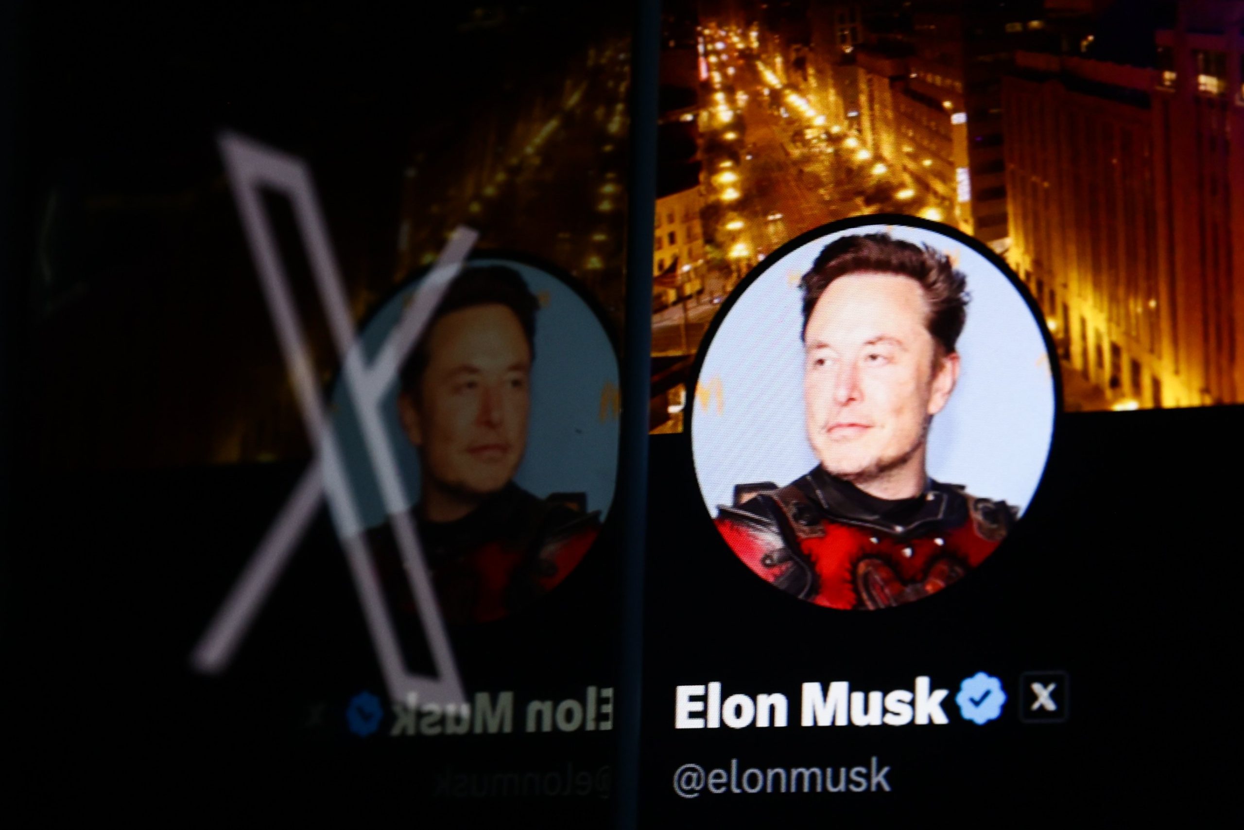 Elon Musk and X logo