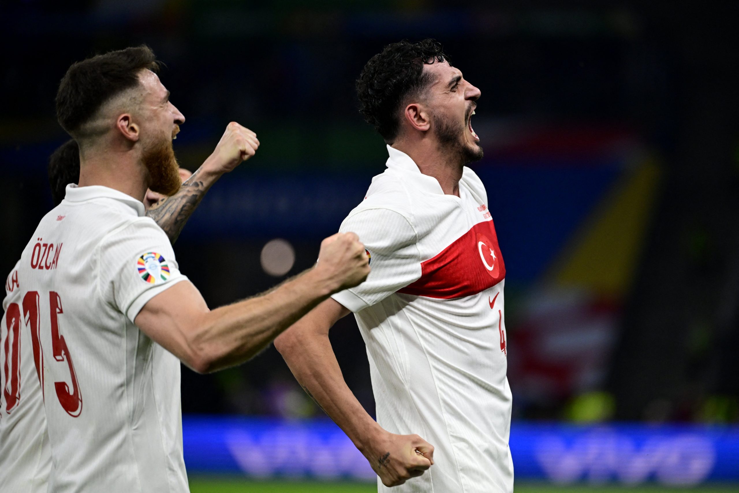 Turkey's defender Samet Akaydin celebrates