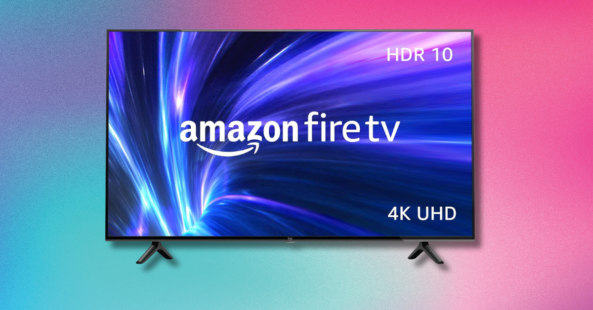 amazon tv against a colorful background 