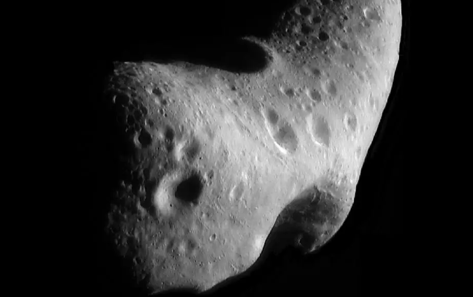 The imposing asteroid Eros, captured by NASA’s Near Earth Asteroid Rendezvous mission in 2000.