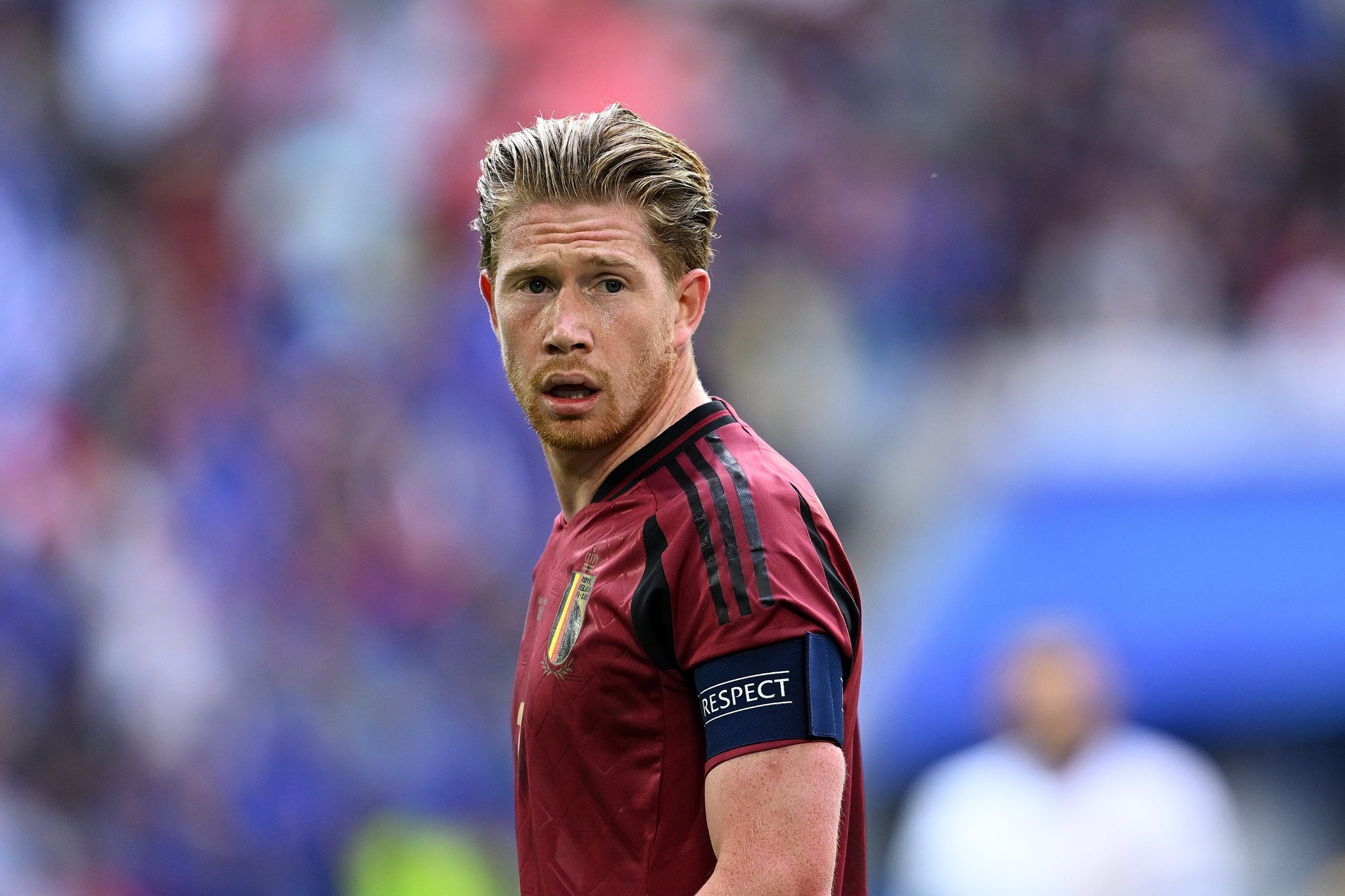 Kevin De Bruyne of Belgium looks on