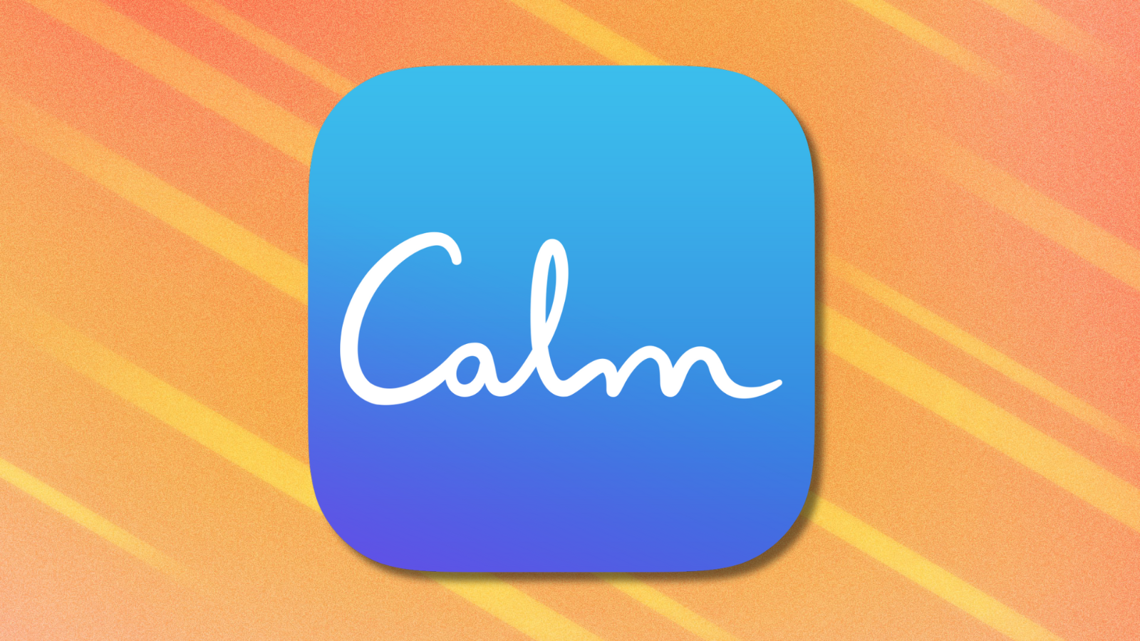 Calm app logo on orange abstract background