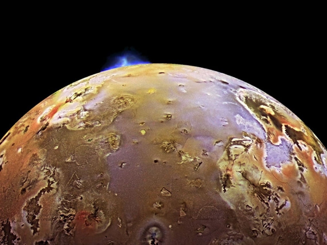 Jupiter's moon Io, a world teeming with volcanoes.