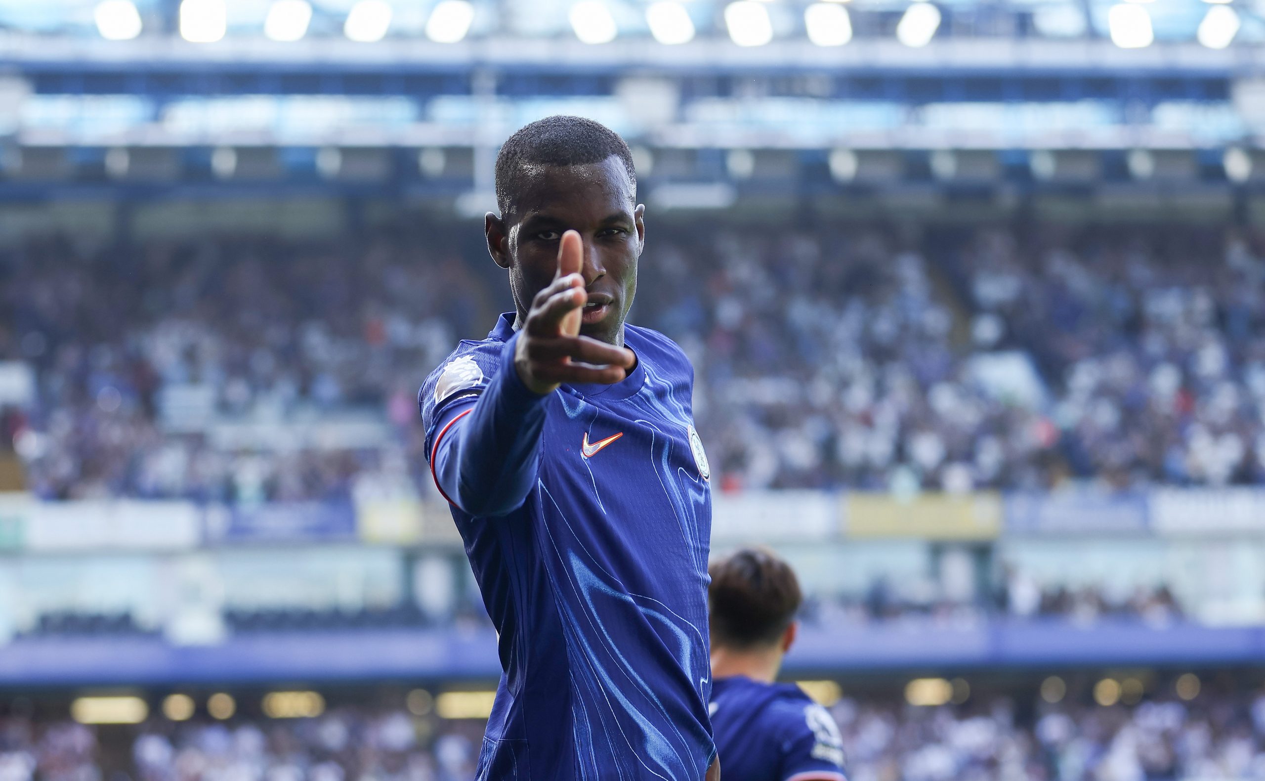 Nicolas Jackson of Chelsea celebrates scoring