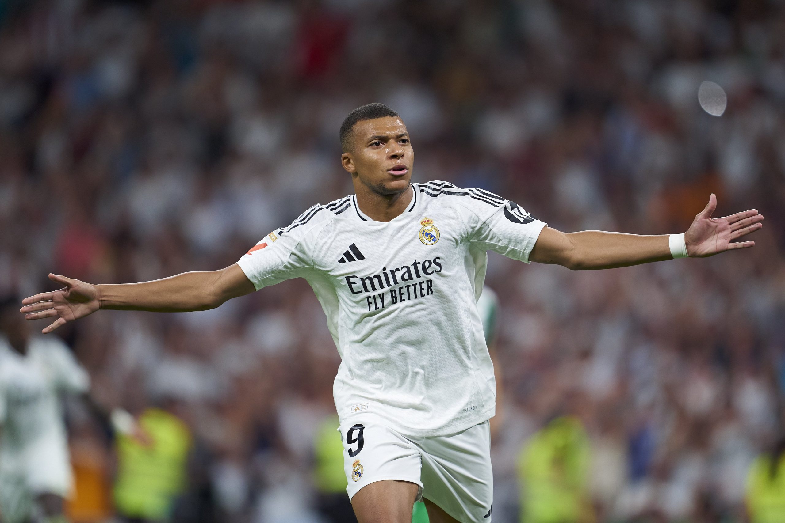 Kylian Mbappe of Real Madrid celebrates