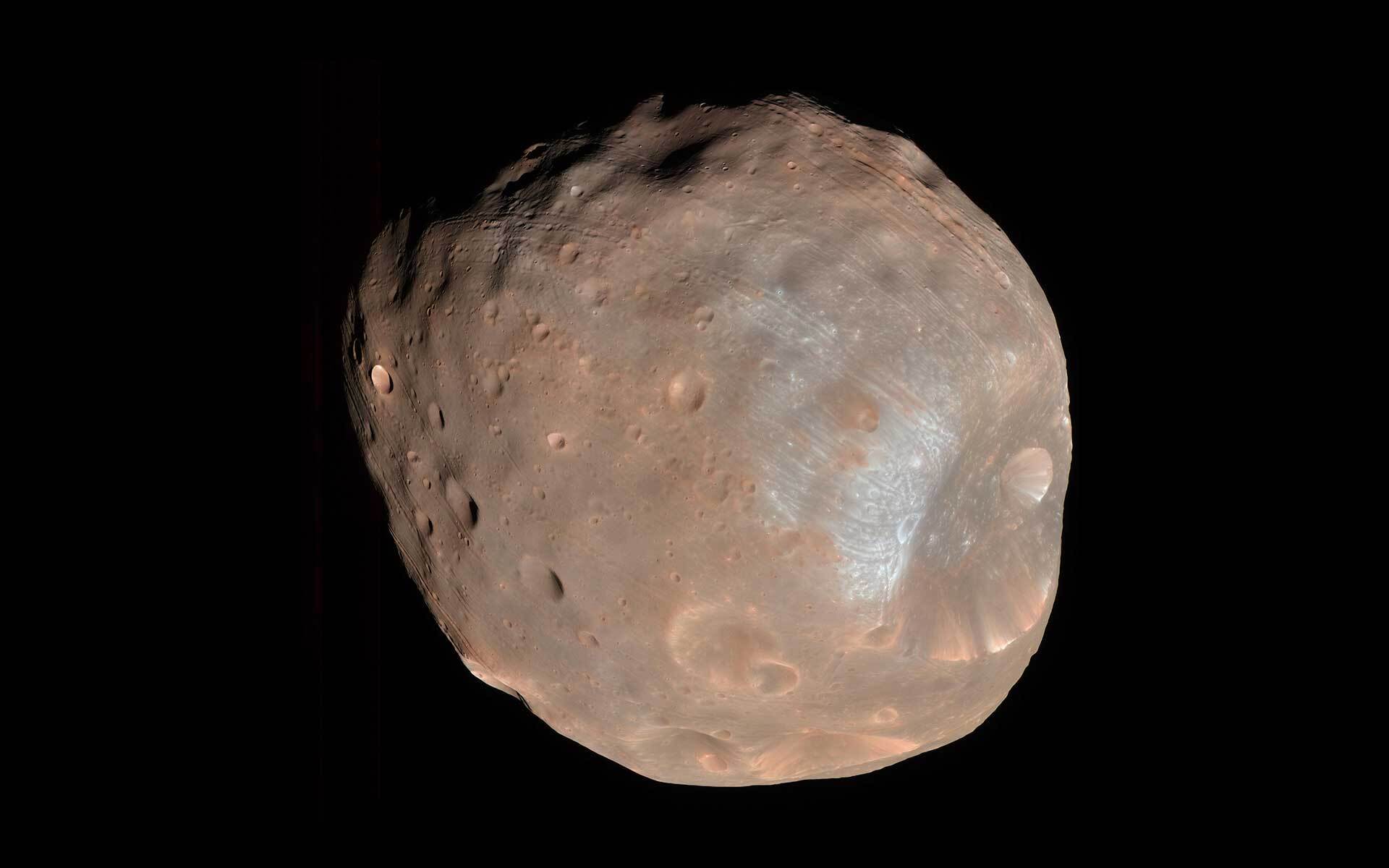 The Martian moon, Phobos.