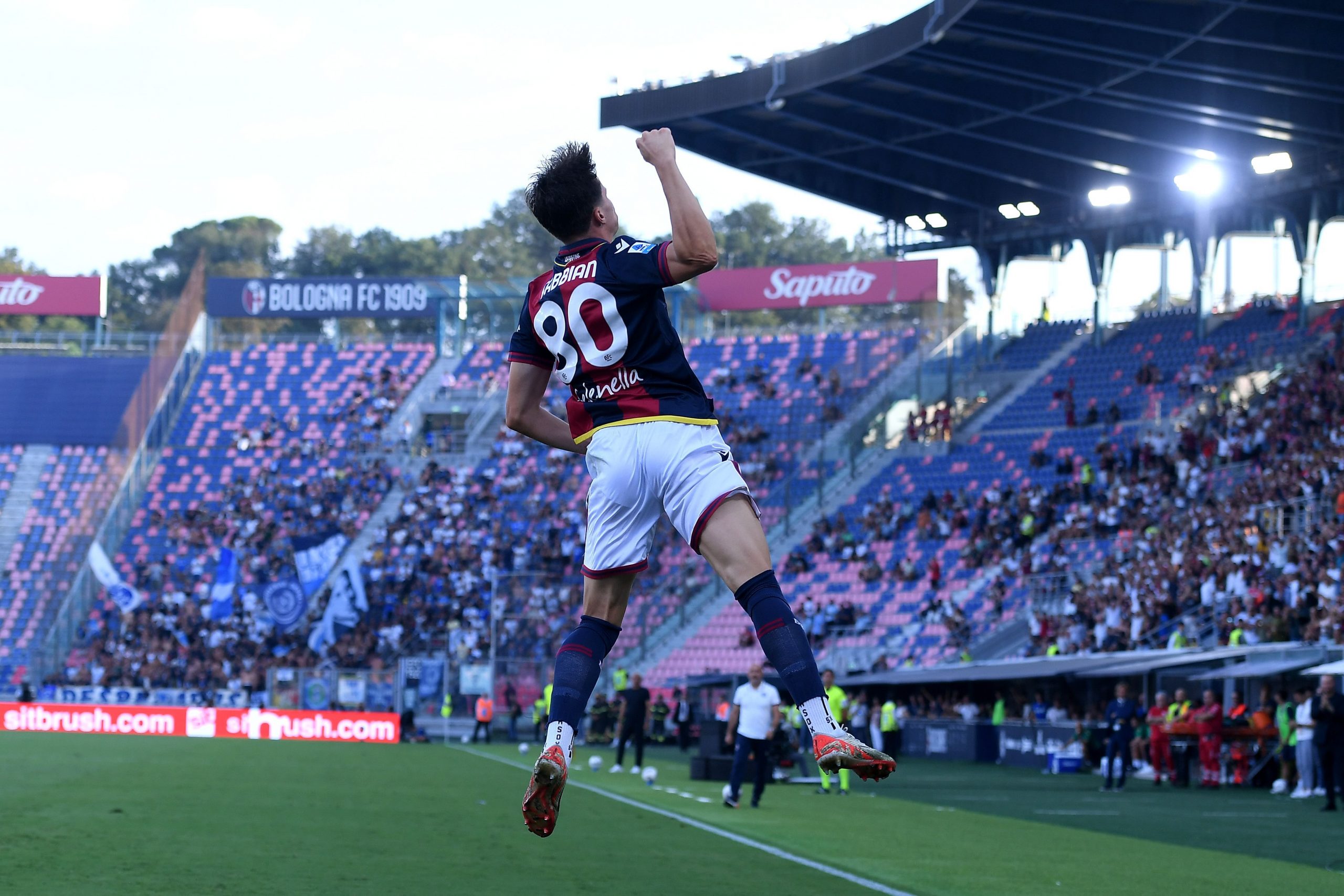 Giovanni Fabbian of Bologna celebrates