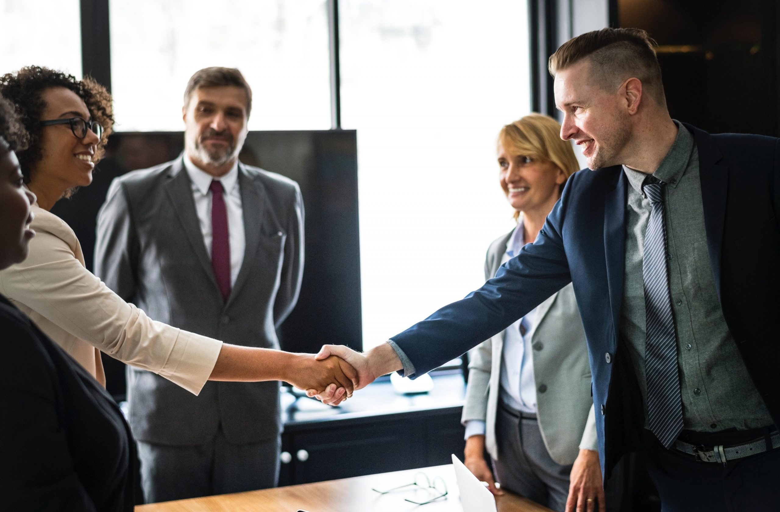 Two people shaking hands