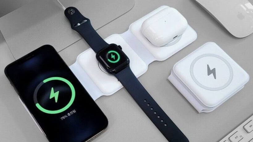 a 3-in-1 magnetic wireless charger with apple devices