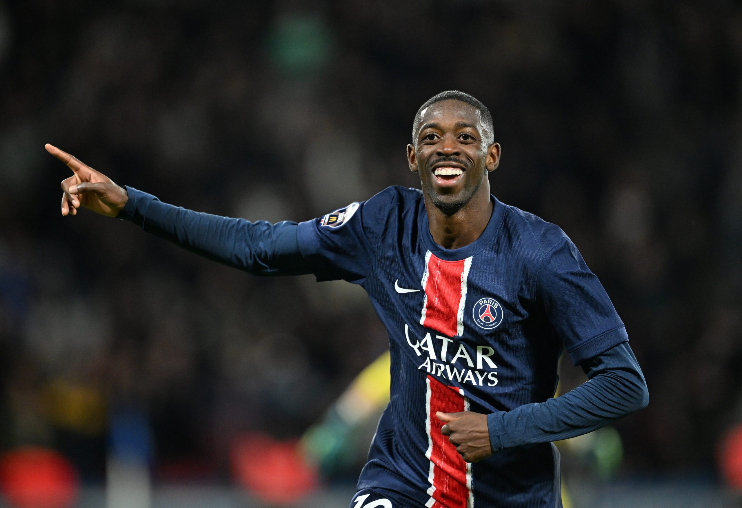 Ousmane Dembele of Paris Saint Germain celebrates