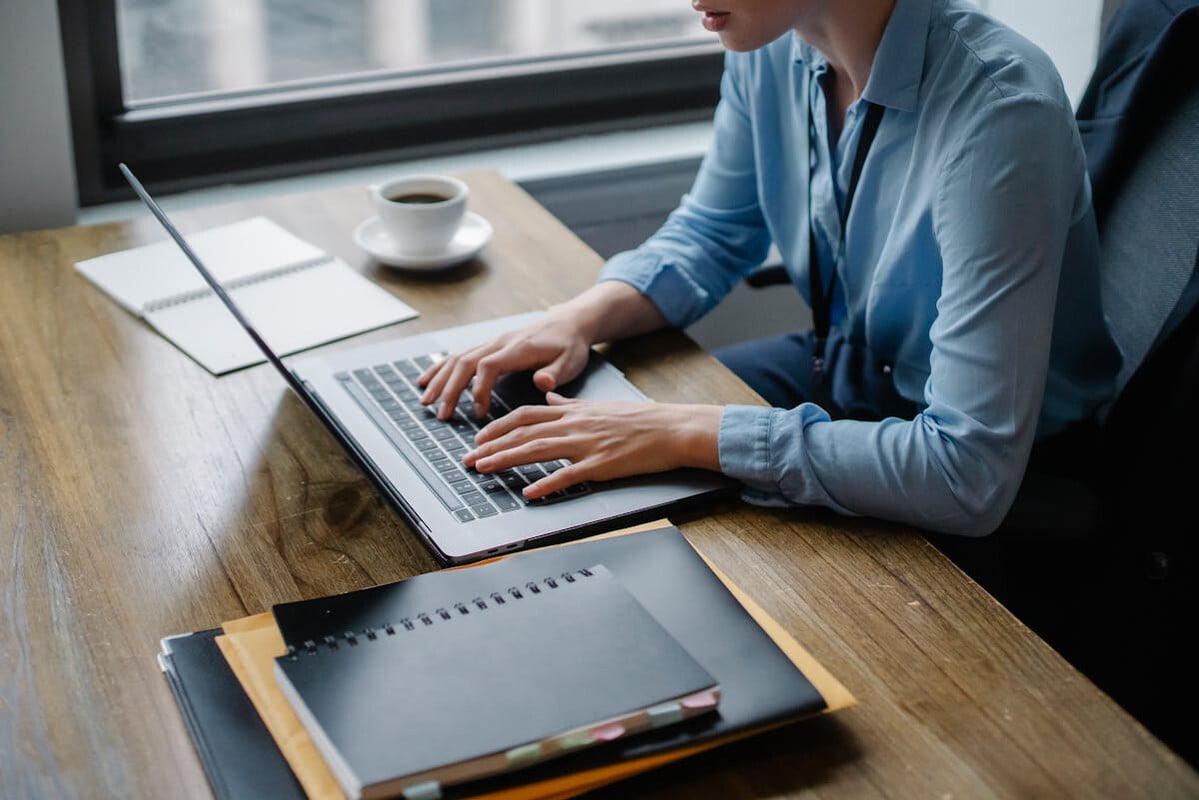 A person working on laptop