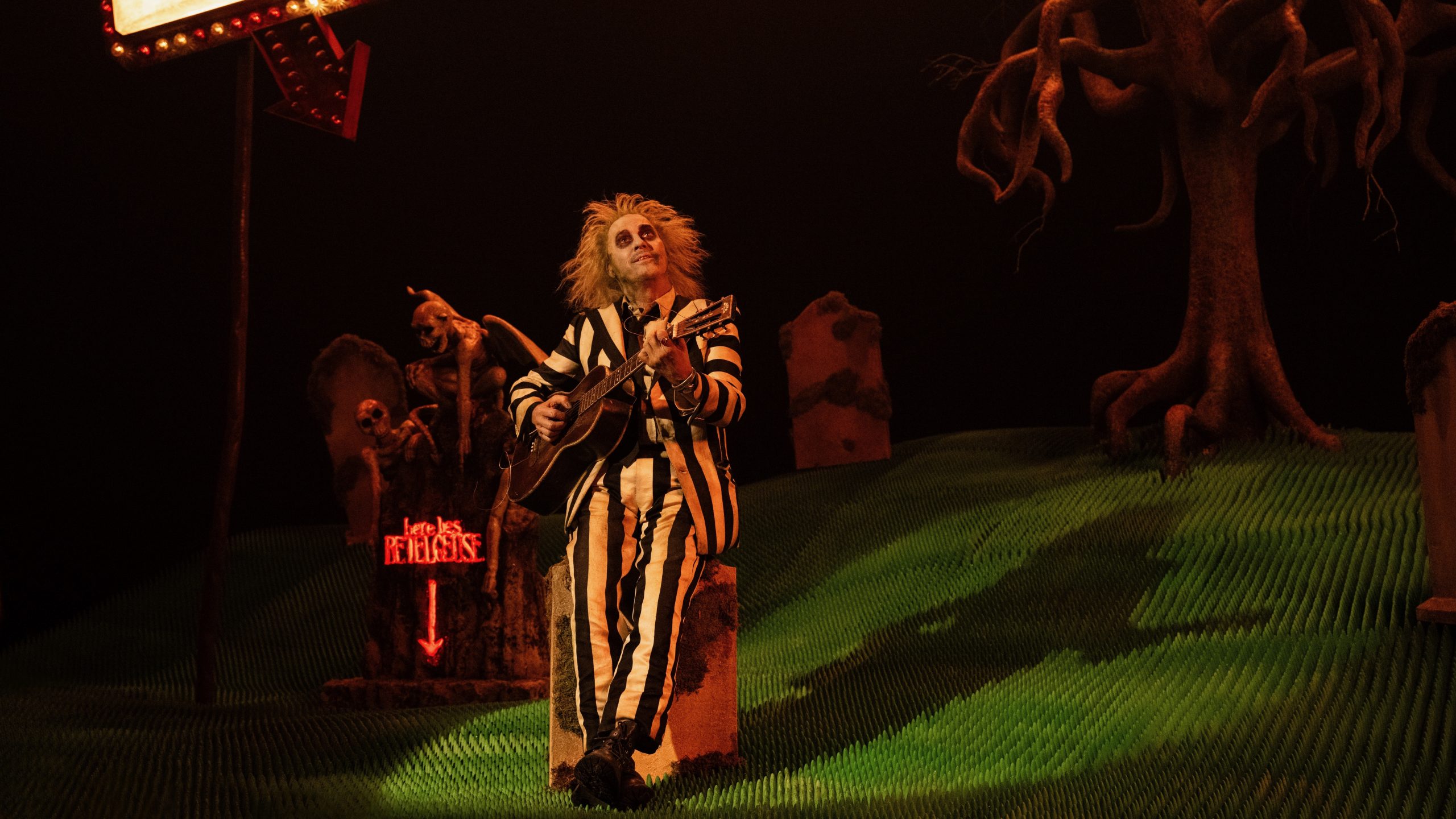 MICHAEL KEATON as Beetlejuice in Warner Bros. Pictures’ comedy, “BEETLEJUICE BEETLEJUICE,” a Warner Bros. Pictures release