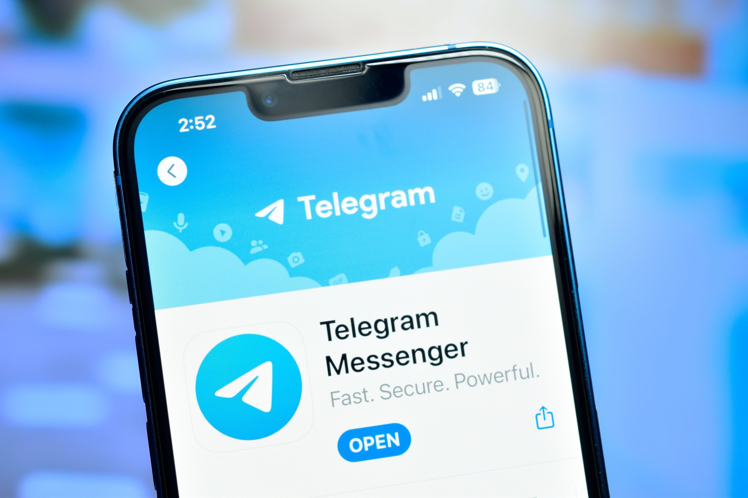 Telegram on what looks like an iPhone