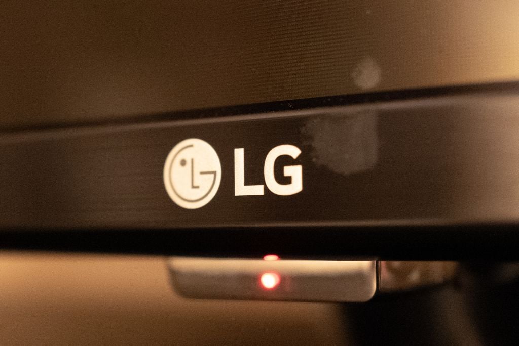 LG logo on TV