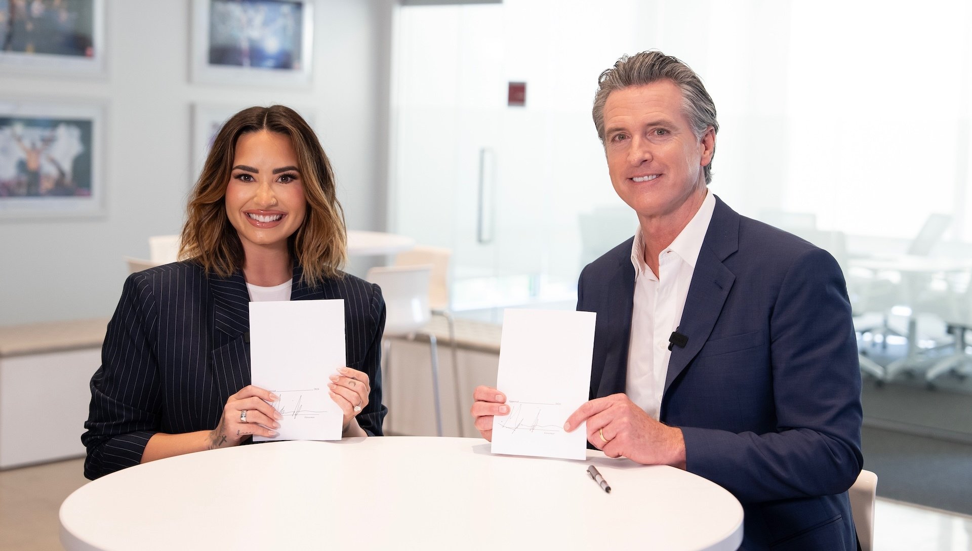 Actress Demi Lovato and California governor Gavin Newsom usher in new protections for underage online performers.