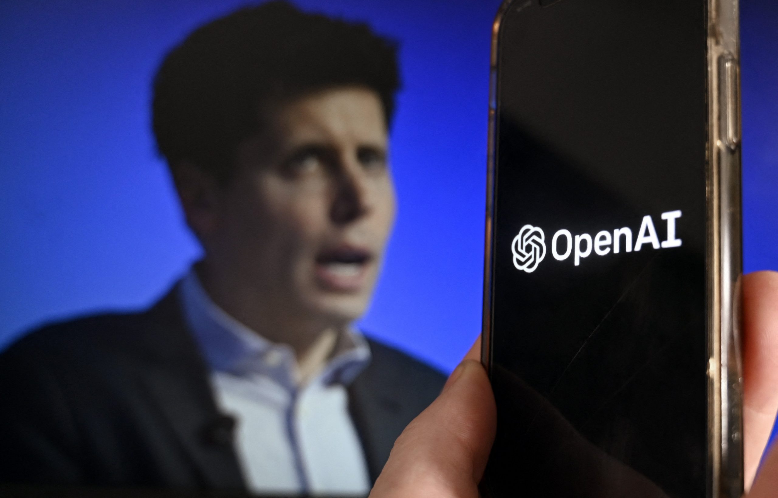 OpenAI logo and CEO Sam Altman