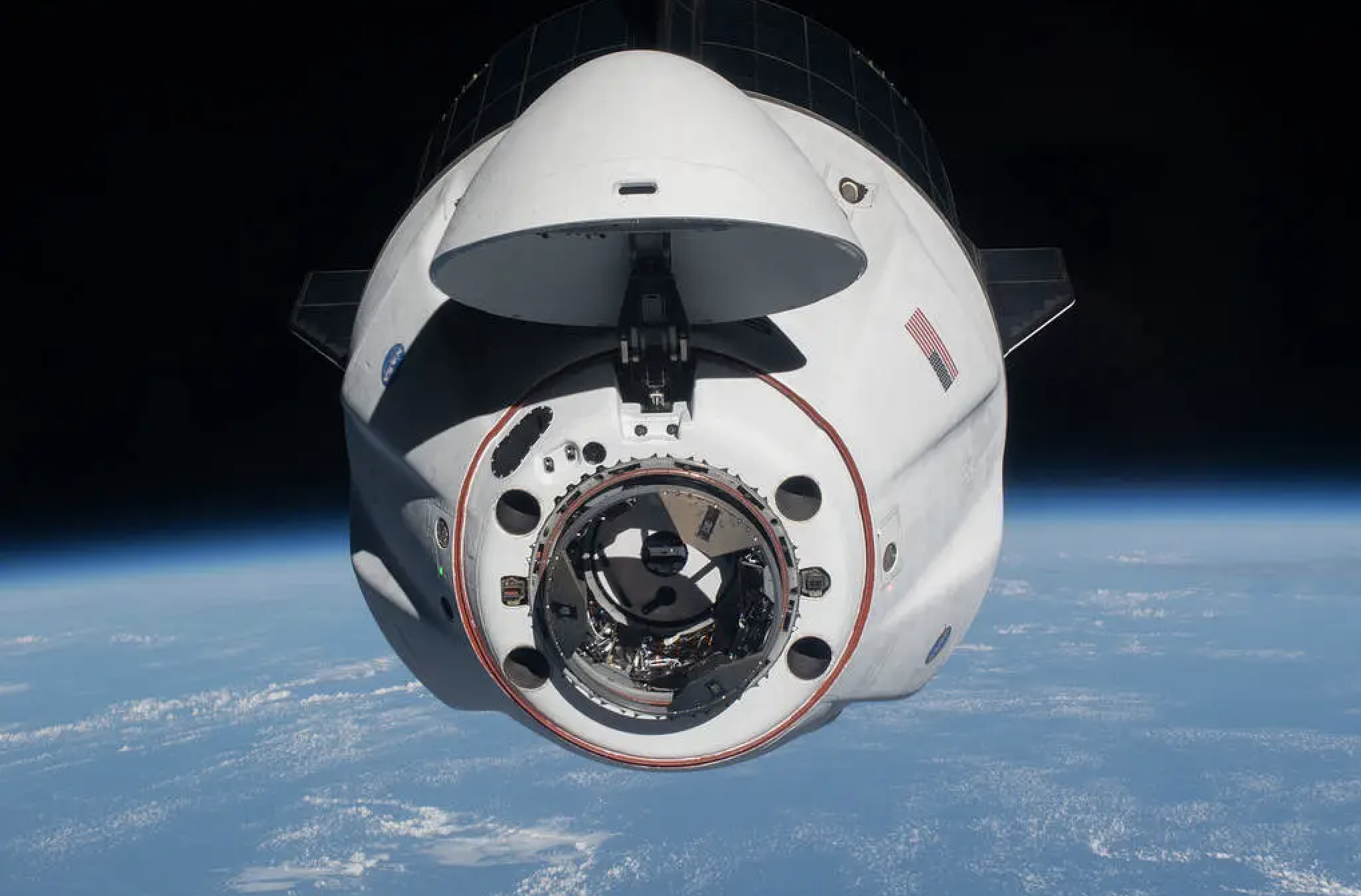 The SpaceX Crew Dragon Endeavour approaching the International Space Station.