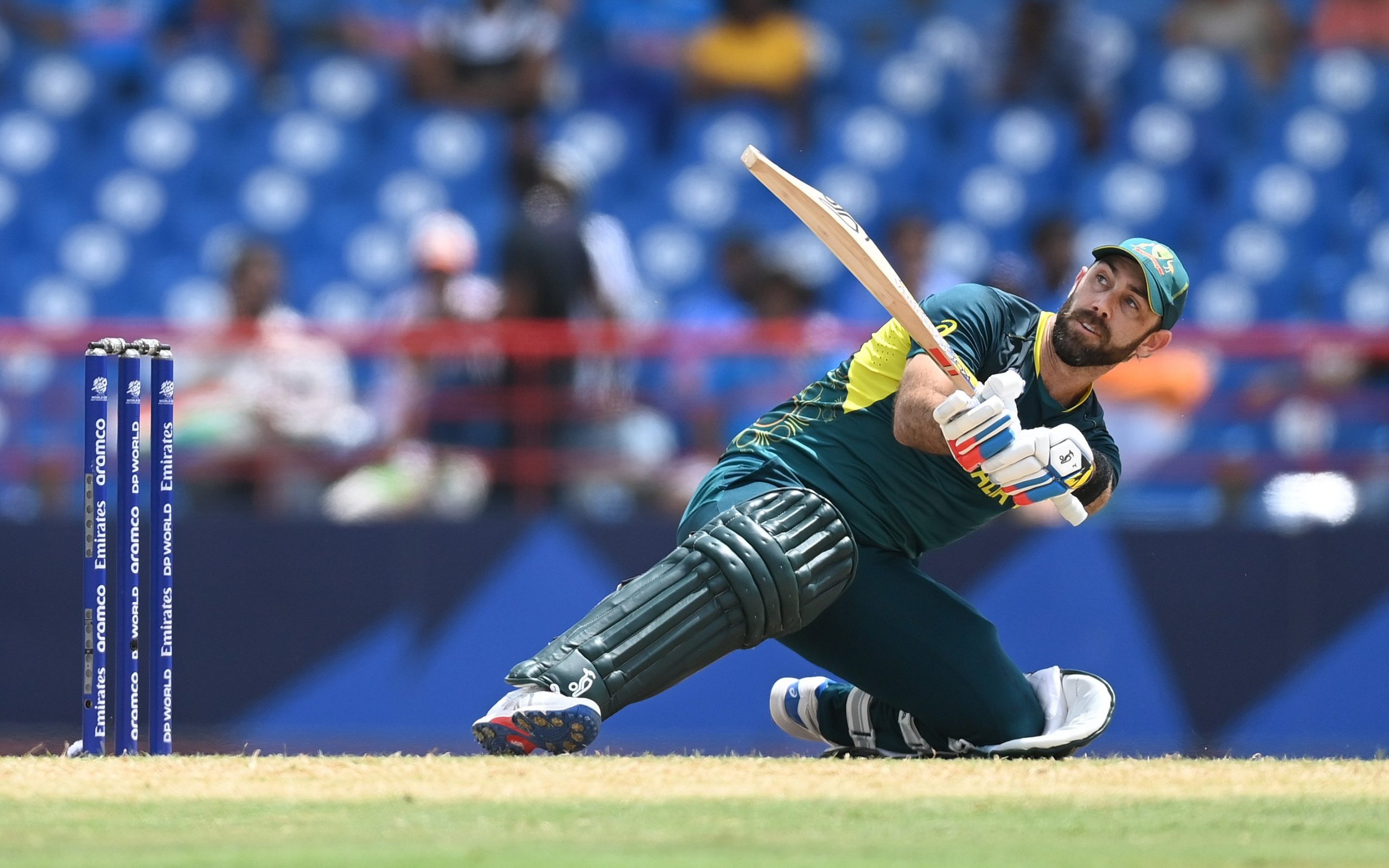 Glenn Maxwell of Australia plays a shot