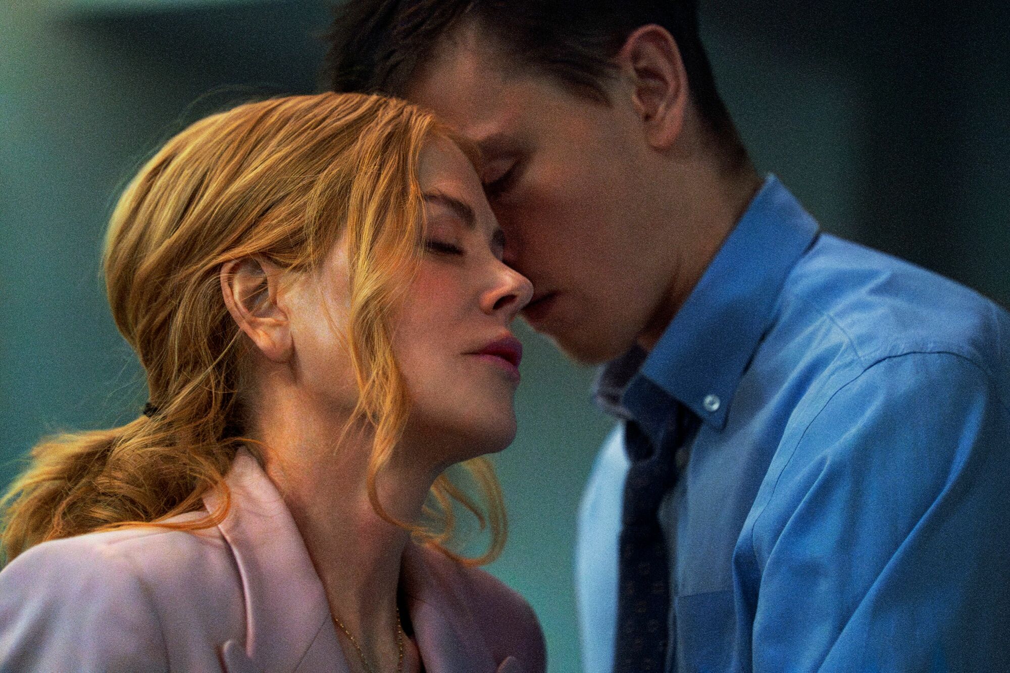 Nicole Kidman and Harris Dickinson get close in "Babygirl."