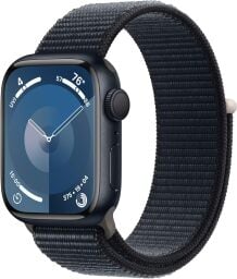 apple watch series 9 with midnight aluminum case and midnight sport loop