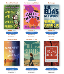 Six books included in the Amazon First Reads program.